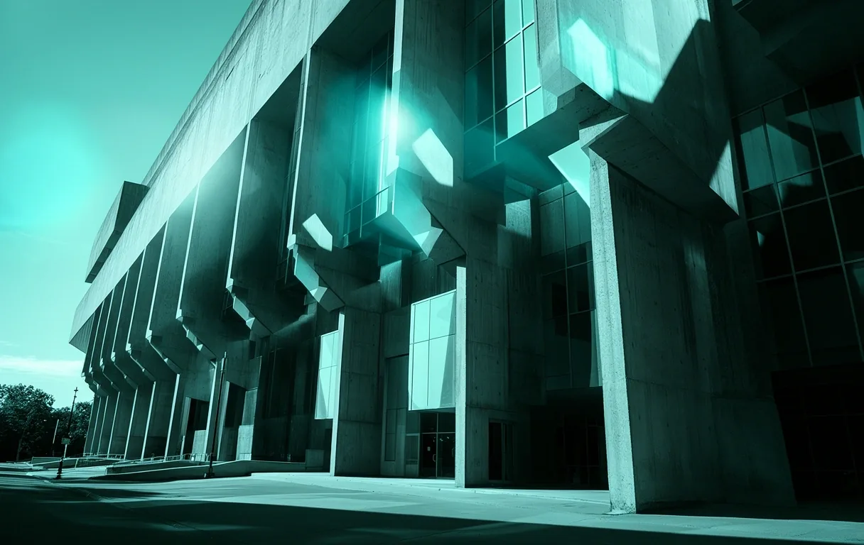 Brutalist urban facade representing structural integrity