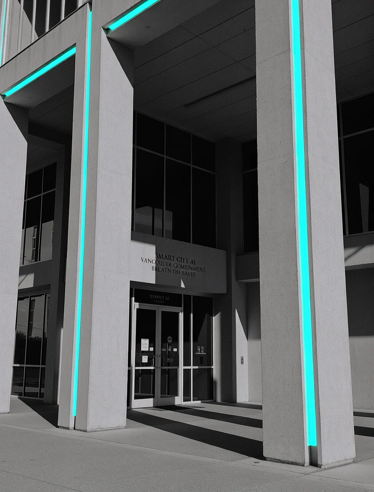 Brutalist urban infrastructure facade